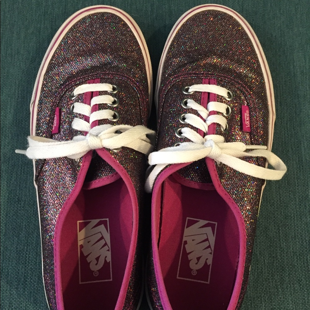 Vans iridescent glitter tennis shoes